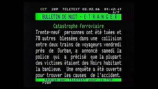 TELETEXT  TSR  Bulletin de nuit du 02021986 [upl. by Swihart]