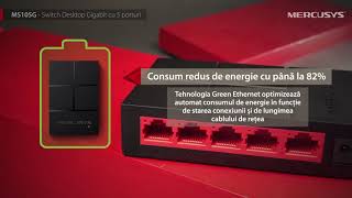 DescoperaMercusys  MS105G Switch Desktop cu 5 porturi Gigabit [upl. by Siryt]