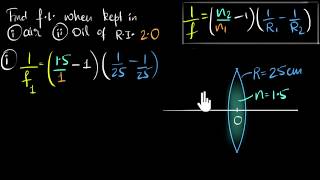 Solved example Lens makers formula  Class 12 India  Physics  Khan Academy [upl. by Gambrell]