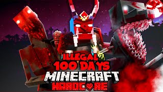 100 Days But Every Day Add New Scary Illegal Mod in Minecraft Hardcore [upl. by Ettenoj]