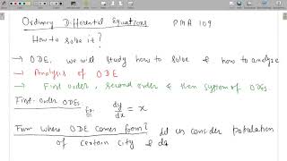 Lecture 1 Basics of First Order ODEs [upl. by Wilber114]