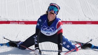 American Jessie Diggins wins silver in 30km crosscountry race at Olympics [upl. by Farica]