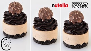 Ferrero Rocher Mini Cheesecakes with Nutella Ganache Perfect Make Ahead Dessert BEYOND Delicious [upl. by Erodoeht541]