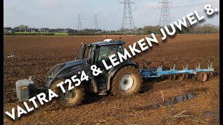 4Kᵁᴴᴰ March 2024 Ward Farms Valtra T254 pulling a Lemken Juwel 8 6 furrow plough in Blaxhall [upl. by Yci]