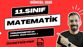 11SINIF MATEMATİK TRİGONOMETRİ  KOSİNÜS  SİNÜS TEOREMİ 2 [upl. by Colfin]