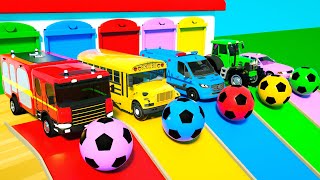 Wheels on the Bus  Bingo Song  Oh no Cars Fell into Color Lake  Baby Nursery Rhymes amp Kids Songs [upl. by Aig984]