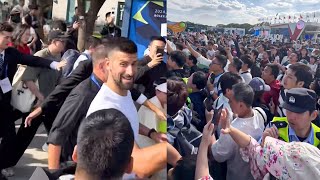 Djokovics Reaction When Thousands of Fans Rushed after Him and Surrounded Him in Shanghai [upl. by Aneerak]