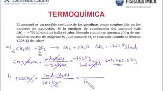 17Termoquímica Calor liberado en la combustión del metanol [upl. by Ahsil]