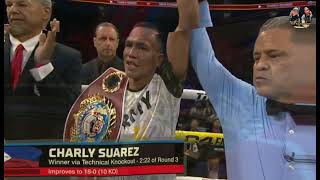 BreakingNews Charly Suarez Wagi Via 3rd TKO At Demler Zamora Wagi Rin Via UD [upl. by Nodyroc]