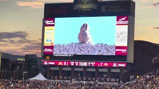 92124 Minnesota baseball Coach John Anderson recognition at the GopherHawkeye game [upl. by Suoivatra]