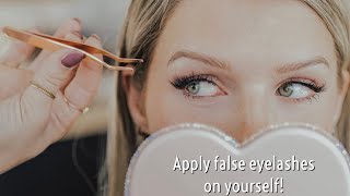 How to Apply False Eyelashes on Yourself [upl. by Halika630]