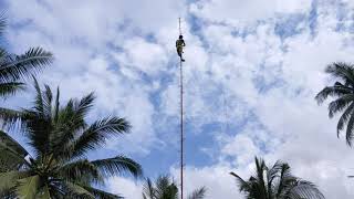 Antenna tower 80ft installation DIY [upl. by Hgiellek]