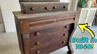 REVIVING a 200 Year Old Dresser  Furniture Restoration [upl. by Enaej]