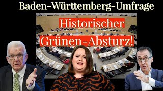 BaWüUmfrage Grüne STÜRZEN ins BODENLOSE [upl. by Daahsar360]