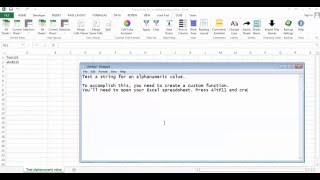 Excel test alphanumeric value  VBA [upl. by Olivette150]