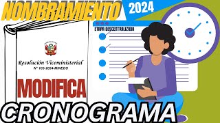 📘🔵MINEDU MODIFICA CRONOGRAMA NOMBRAMIENTO 2024 [upl. by Asenab215]