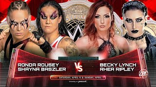 WWE 2K23  Ronda Rousey  Shayna Baszler VS Rhea Ripley  Becky Lynch  WrestleMania 40 [upl. by Riatsala601]