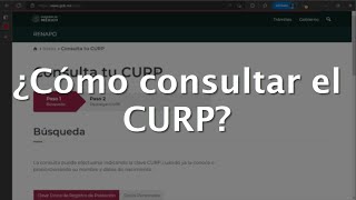 Como consultar el CURP 2022 GRATIS Consulta tu CURP en RENAPO [upl. by Eimorej]