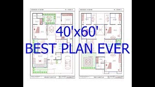 40x60 House Plan  East Facing  2 Story  G1  Visual Maker [upl. by Dorsey223]