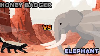 Elephant vs Honey Badger  Elephant vs Wild Animals Level Challenge S1  Animal Animation [upl. by Pears]