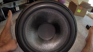 Unboxing and Overview of Harbottle Audio Ridge Driver 182 Carbon Fiber Subwoofer [upl. by Ahsercul]