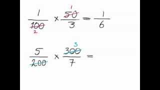 SGR rekenen met breuken 29  Vermenigvuldigen van twee breuken met wegstrepen [upl. by Yeliac]