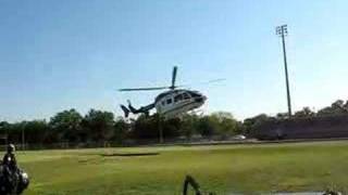 ATU Helicopter taking off backward from football field [upl. by Jason464]