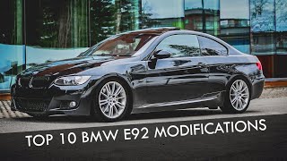 TOP 10 MODIFICATIONS  BMW E92  4K 60FPS [upl. by Brosine]