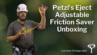 Petzls Eject Adjustable Friction Saver  Unboxing Review  The Tree Care Industry Association [upl. by Atinuhs900]