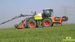 Loonbedrijf Boven Finsterwolde met Claas Xerion sleepslang combinatie [upl. by Cioffred135]