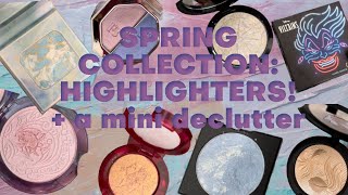 SPRING HIGHLIGHTER COLLECTION  MINI DECLUTTER [upl. by Suiluj]