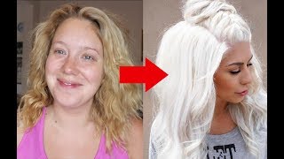 From Yellow to WHITE HAIR in under 10mins No Bleach No Damage Jade Madden [upl. by Anatollo]