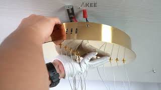 Akeelighting MD5076 installation Instruction 5ring  6ring gold led chandelier [upl. by Yliah]