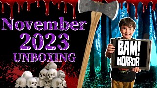 Bam Horror Box November 2023 Autograph Mystery Subscription Box Unboxing amp Review [upl. by Woodsum]