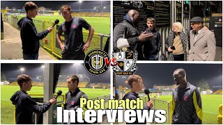 Harrogate v Port Vale post match interviews  Ruari Paton Moore John Rudge Carol Grant Debrah [upl. by Ahseinaj]