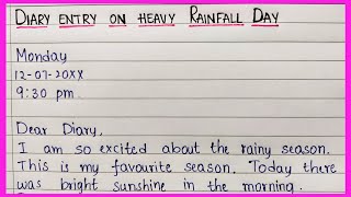 Diary Entry on Heavy Rainfall Day EssentialEssayWriting  Diary Writing on a Rainy Day [upl. by Eolcin]