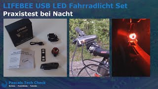 Helles LIFEBEE LED Fahrradlicht Set StVZO zugelassen  USB aufladbar  Praxistest Test bei Nacht [upl. by Nimajnab]