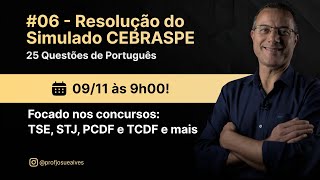 06 GABARITANDO Português  SIMULADO CEBRASPE para TSE STJ PCDF e TCDF com Prof Josué Alves [upl. by Adnoval]