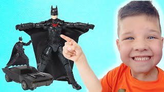 BEST BATMAN TOYS EVER Caleb PLAYS Pretend Play with The NEW BATMOBiLE SUPERHERO Toys for KIDS [upl. by Attebasile]