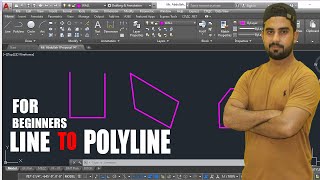 How to Convert Line to Polyline in AutoCad [upl. by Cartie281]