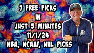 NBA NCAAF NHL Best Bets for Today Picks amp Predictions Friday 11124  7 Picks in 5 Minutes [upl. by Ennove]