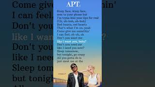 APT lyrics  ROSÉ amp Bruno Mars lyrics apt rosé brunomars [upl. by Jillie]