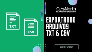 Exportando arquivos TXT e CSV no Survey Master  RTK Comnav T300 [upl. by Anizor]