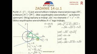 Zadanie 14 Matura z matematyki poziom rozszerzony Maj 2018 Geometria analityczna [upl. by Arraeit77]