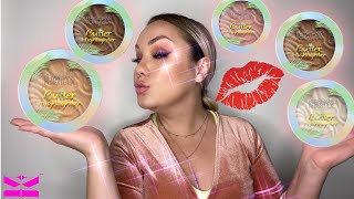 PHYSICIANS FORMULA BUTTER HIGHLIGHTER REVIEW ALL 7 SHADES SWATCHED [upl. by Aynat]