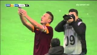 Roma Lazio 22 Francesco Totti Goal and selfie [upl. by Barbee]