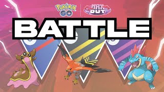 Trying teams in the Pokemon GO Battle League Gastrodon Talonflame Feraligatr [upl. by Benildas]