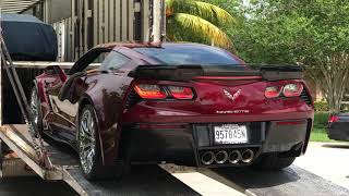 My Z06 being offloaded by Intercity Lines Trucking from Kerbeck Corvette [upl. by Cadel]