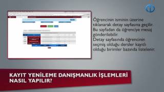 Örgün Öğrenci Kayıt Yenileme Danışmanlık İşlemleri Nasıl Yapılır [upl. by Marsden]