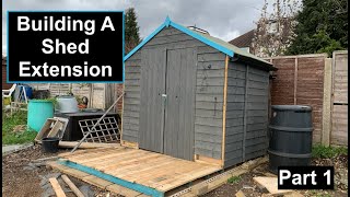 DIY Allotment Shed Extension  Part 1  The Base [upl. by Eirameinna]